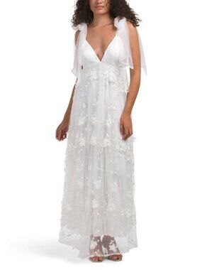 cipriana backless halter maxi dress embellished white Modal Halterneck Maxi Dress in White - S
